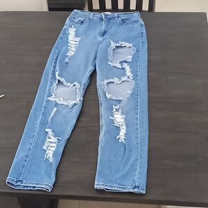 Vibrant distress jeans light blue size 5